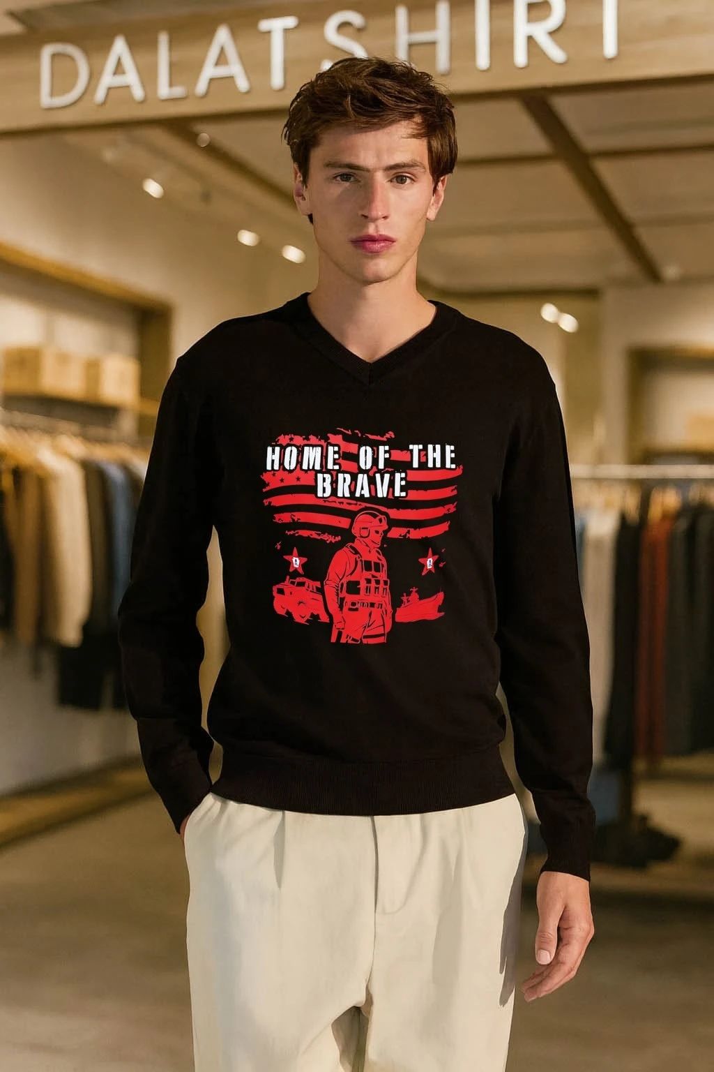 Home Of The Brave Soldier Military US Flag shirt