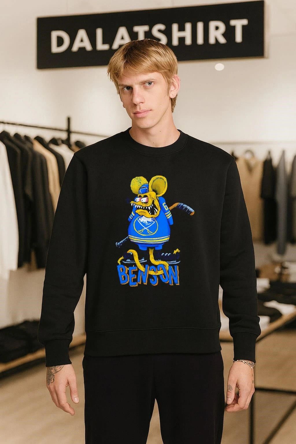 Buffalo Sabres Benson hockey Ed Roth Rat Fink shirt