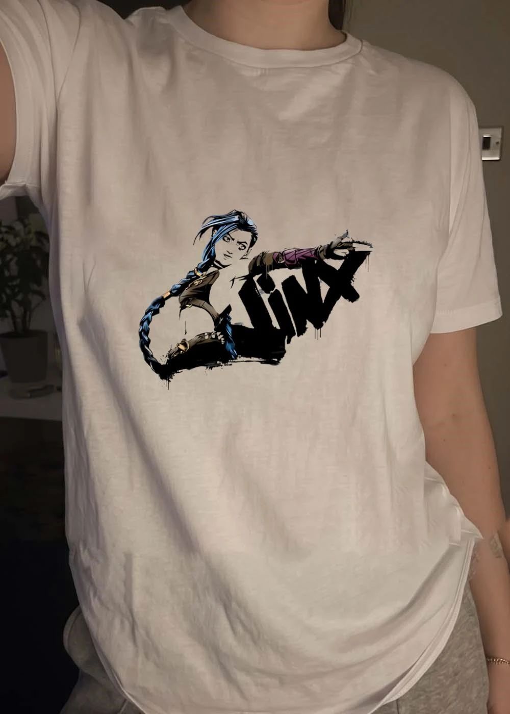 Jinx Arcane League of Legends Spray Paint Graffiti Art Jinx Season 2 Hype Shirt