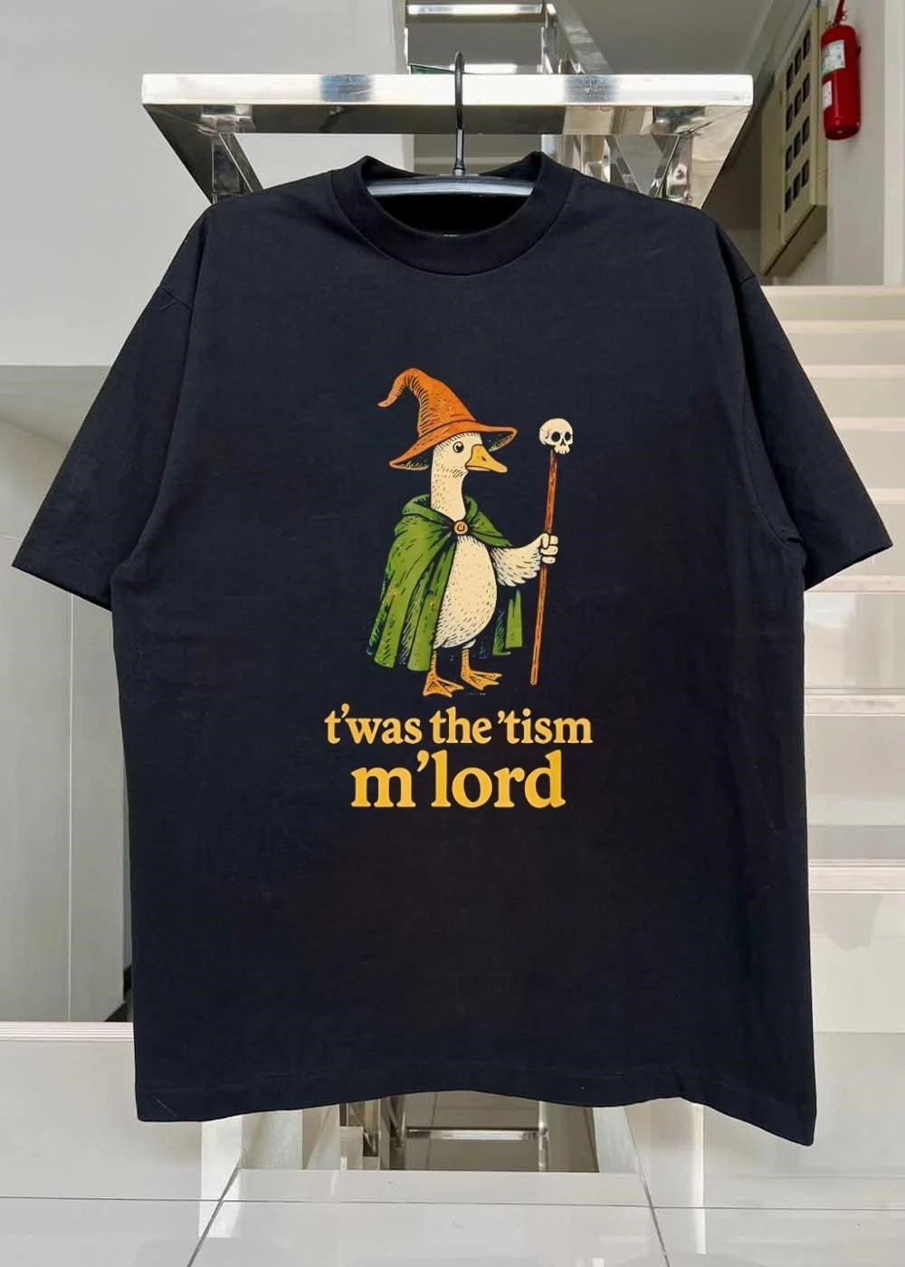 Wizard Duck ‘Twas the ‘Tism M’lord Meme Funny Neurodivergent Fantasy Shirt