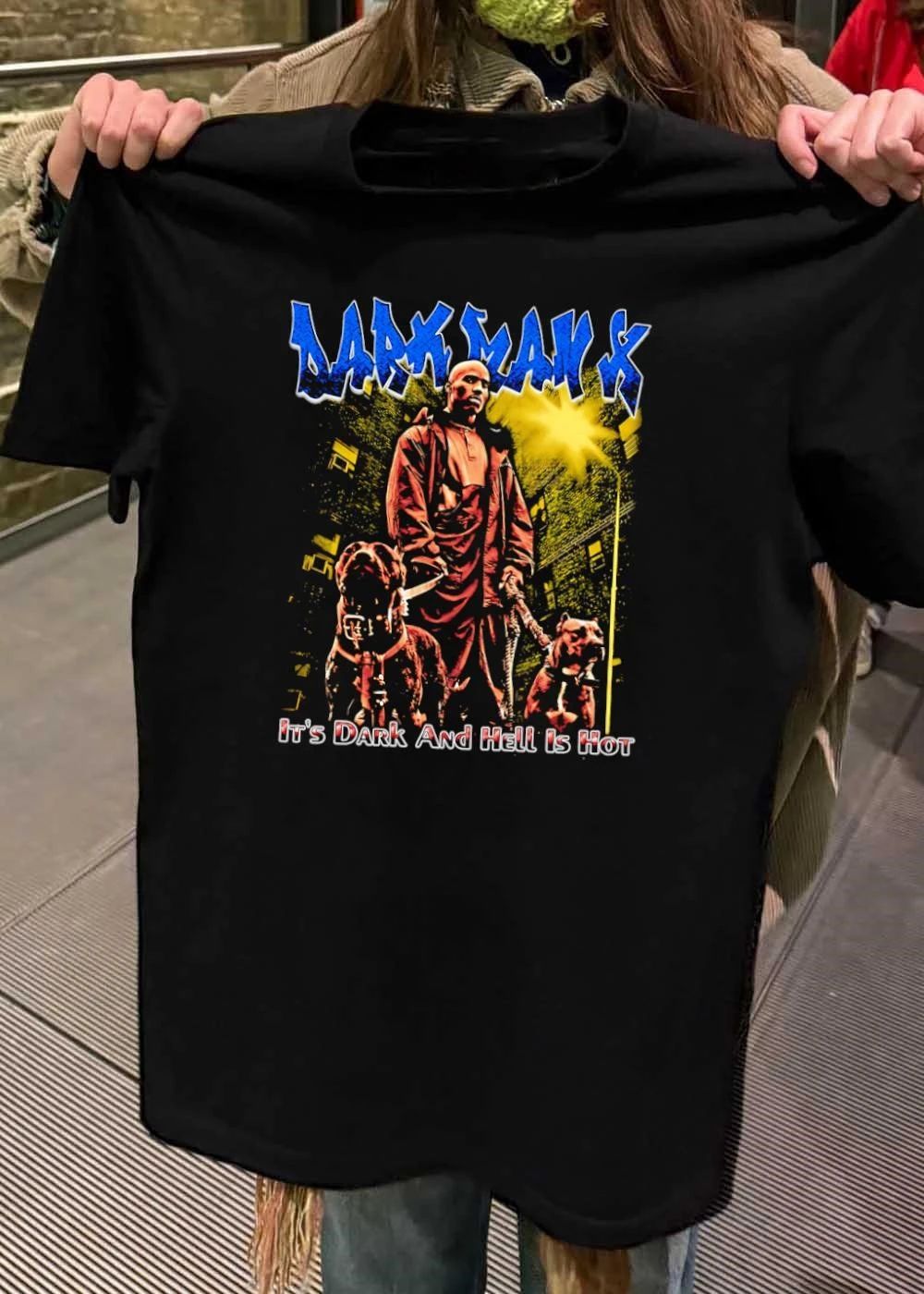 DMX Dark Man X It’s Dark And Hell Is Hot Album Art With Pitbull Dogs T-Shirt