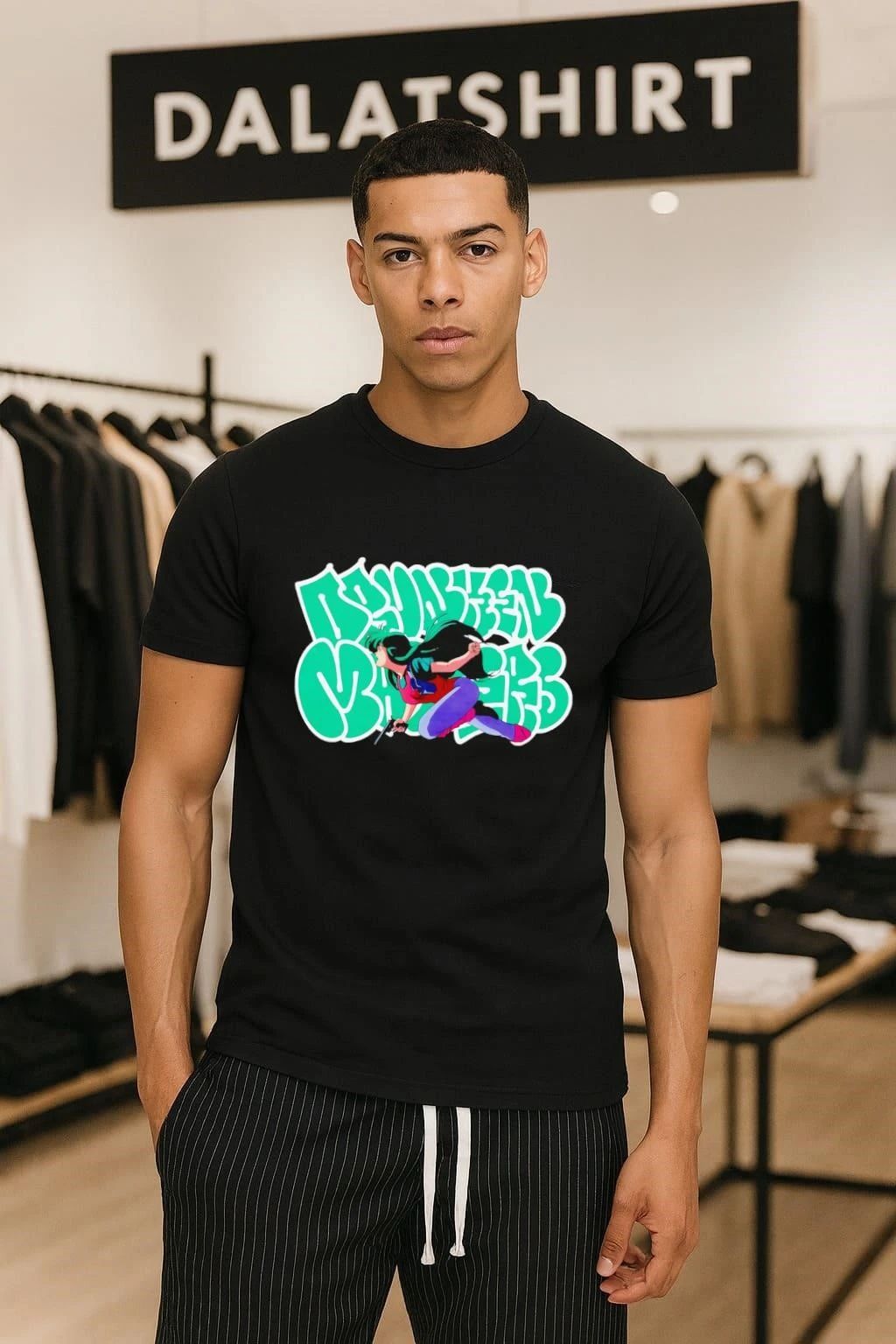 Drunken Masters Anime Girl Green Graffiti shirt