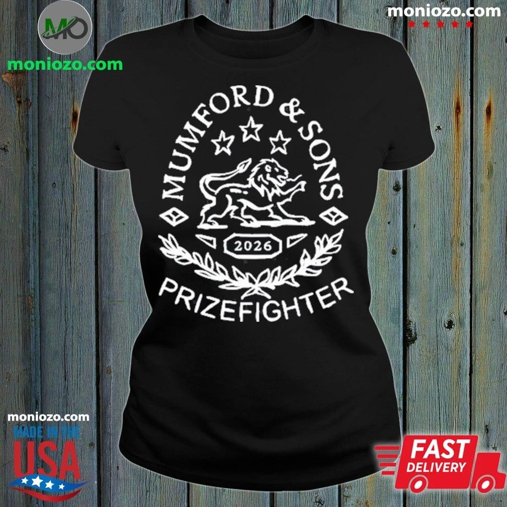 Original Mumford & Sons Black Prizefighter Stamp Print Tour T-Shirt