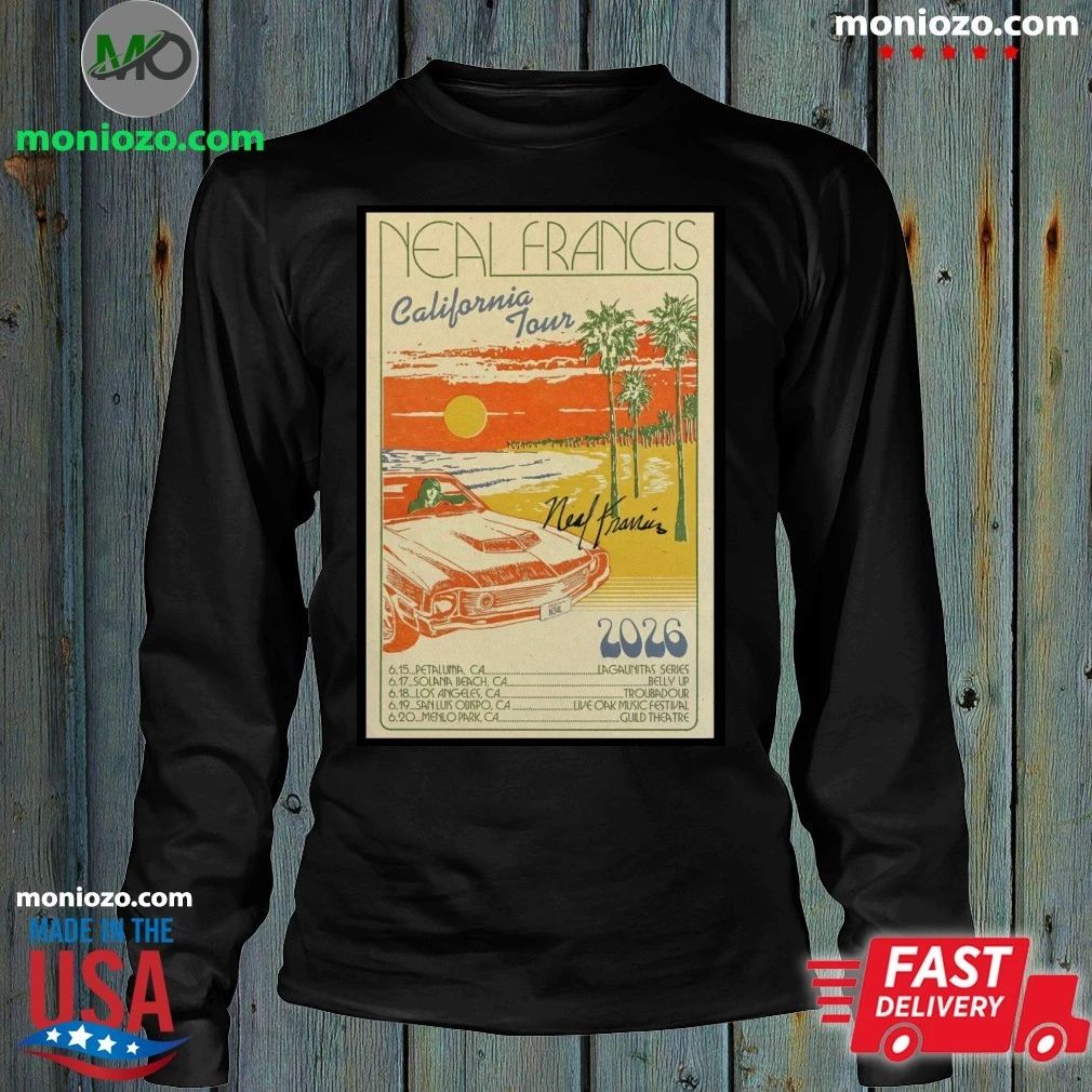 Original Neal Francis California Tour 2026 Signed Poster Shirt