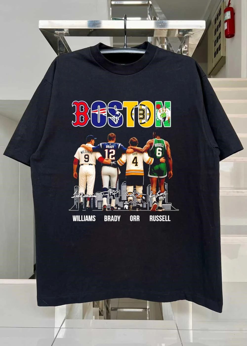 Boston Team Logos Williams Brady Orr Russell T-Shirt