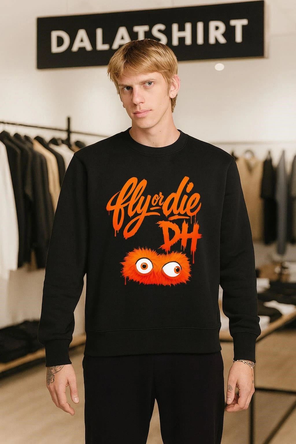 Fly Or Die DH Orange Furry Monster Eyes shirt