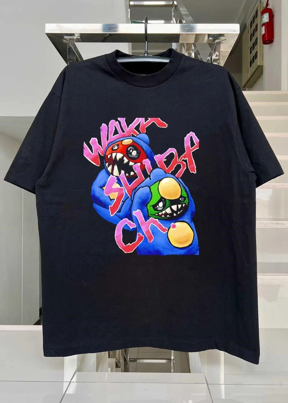 Wakk Slurp Ch Graffiti Red And Green Creepy Cute Monsters T-Shirt