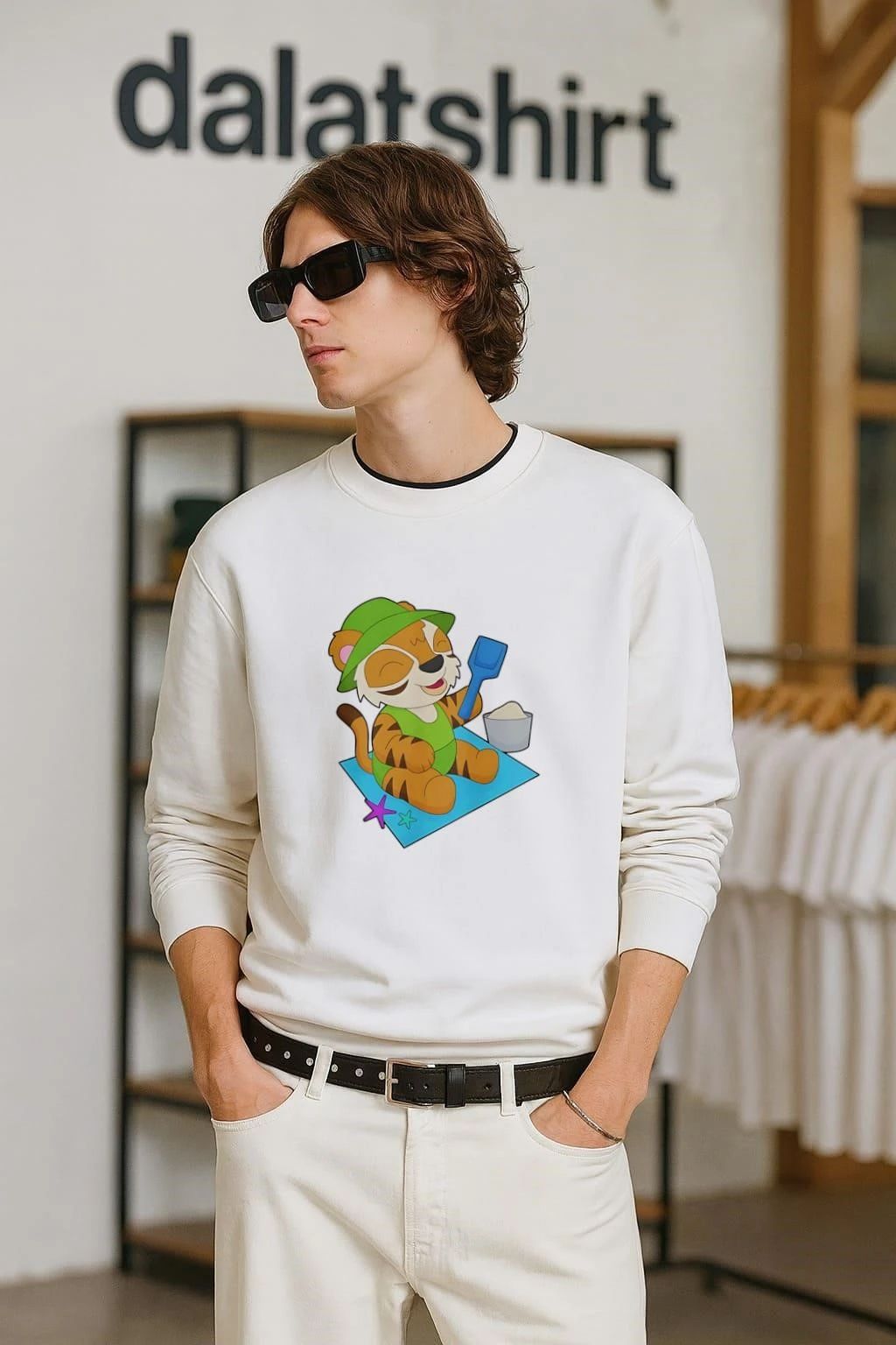 Tiger Beach Sand Summer cute shirt