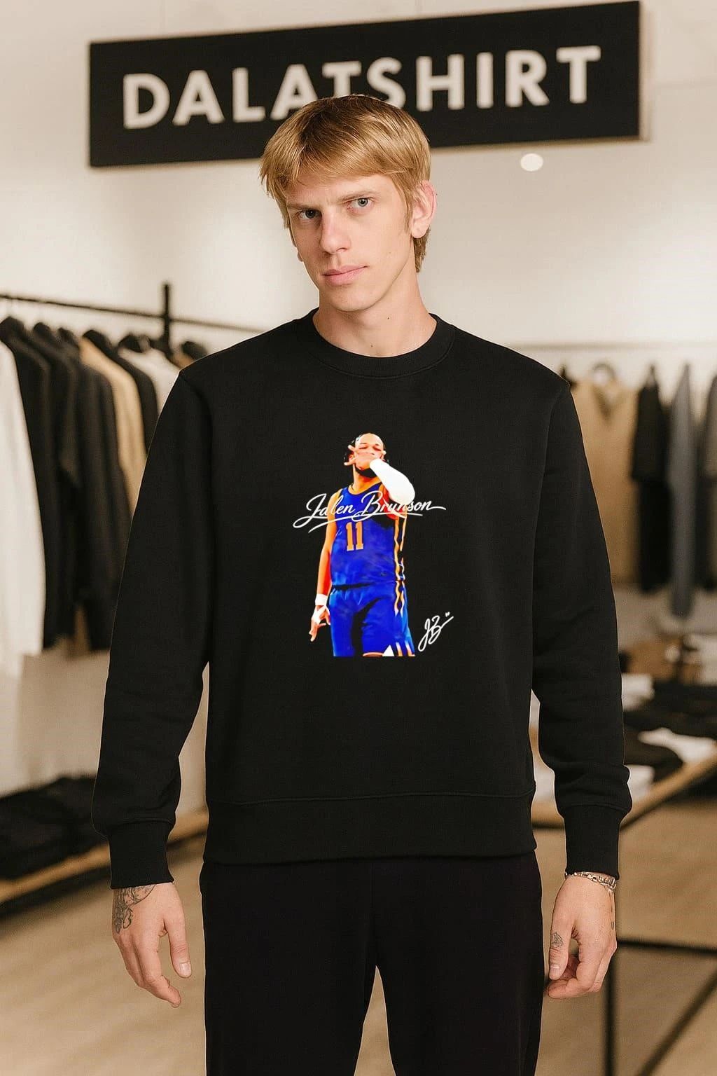 Jalen Brunson Number 11 Hand Gesture Basketball shirt