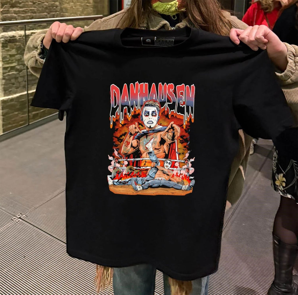Danhausen Very Nice Very Evil Professional Wrestling Ring Bats Fire shirt