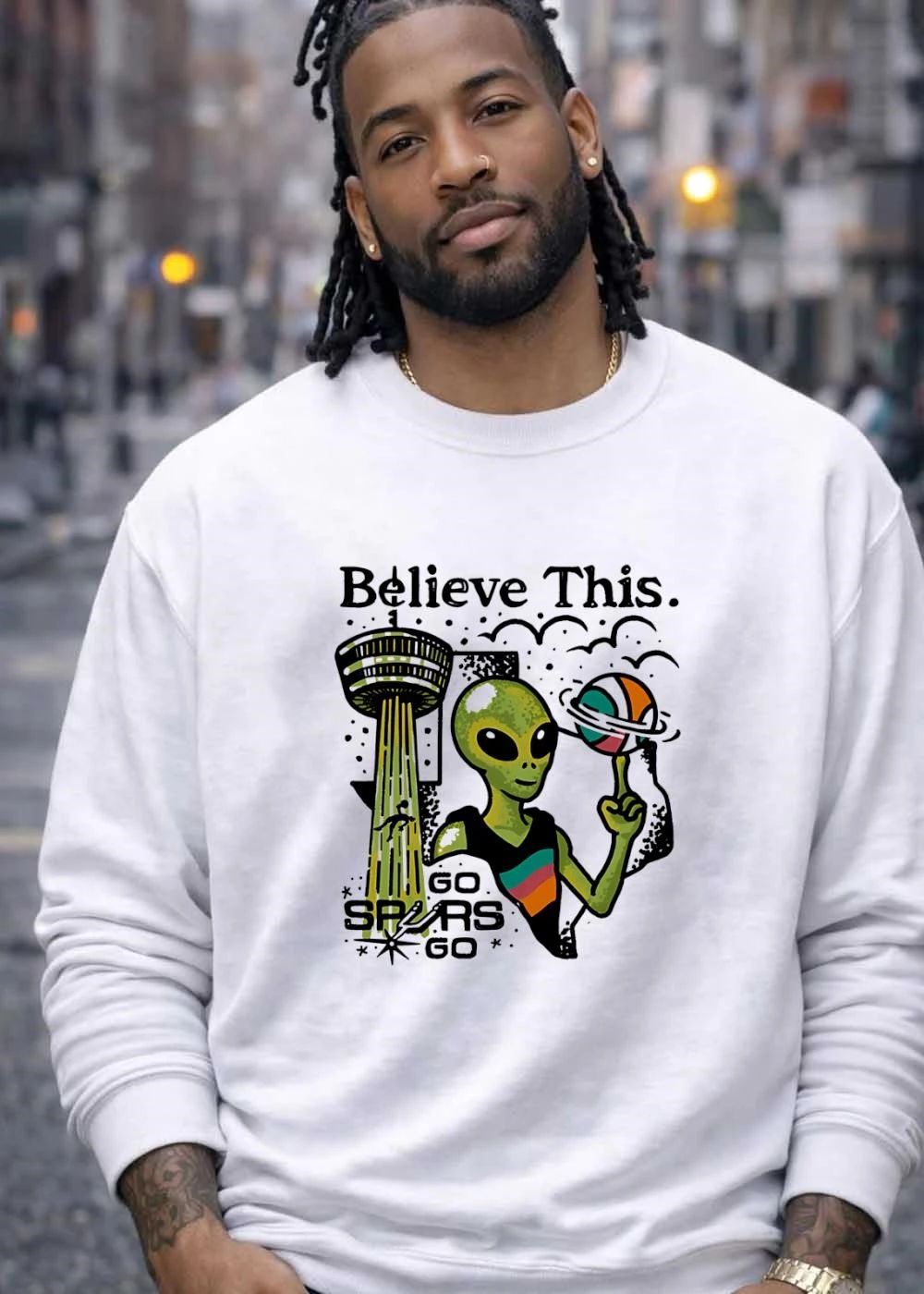 Believe This Go Spurs Go Alien Tower Americas Basketball shirt