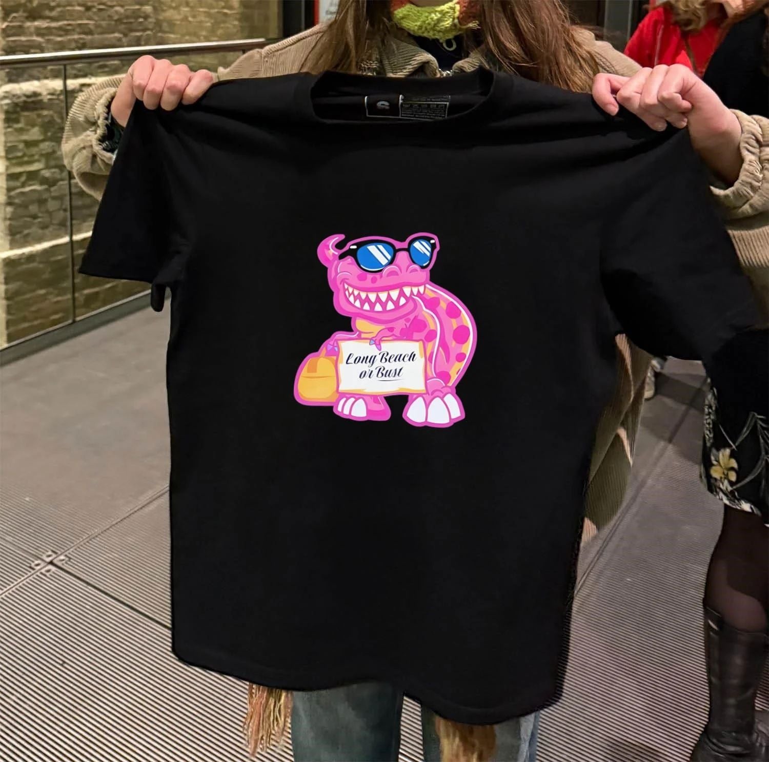 Long Beach or Bust Dinosaur shirt