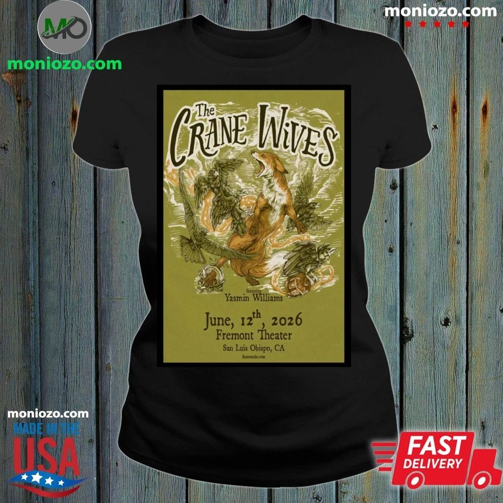 Original The Crane Wives Tour San Luis Obispo, CA June 12 2026 Poster T-Shirt