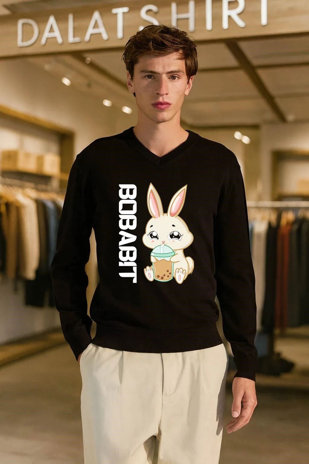 Bobabbit Bunny Drinking Boba Tea shirt