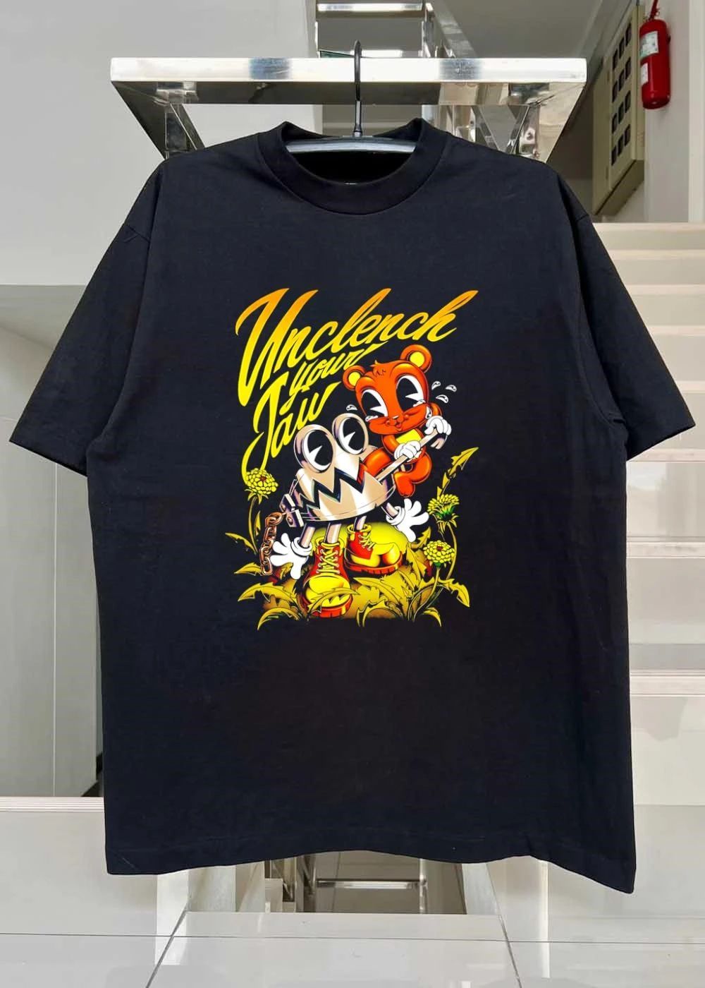 Unclench Your Jaw Bear And Metal Trap Cartoon shirt
