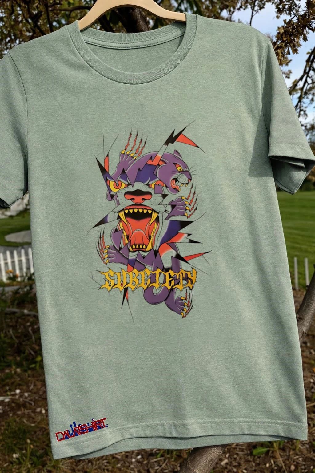 Subsociety Purple Panther Shredded Lightning Bolt shirt