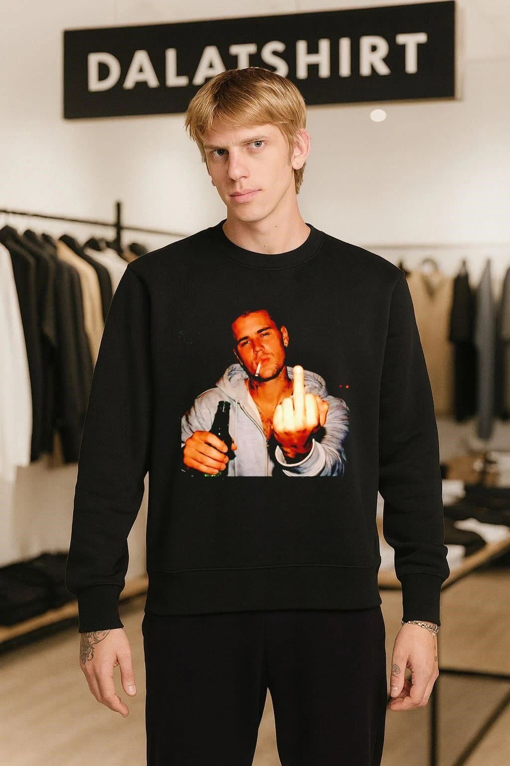 Justin Bieber Retro Style Singer Fuck hand shirt