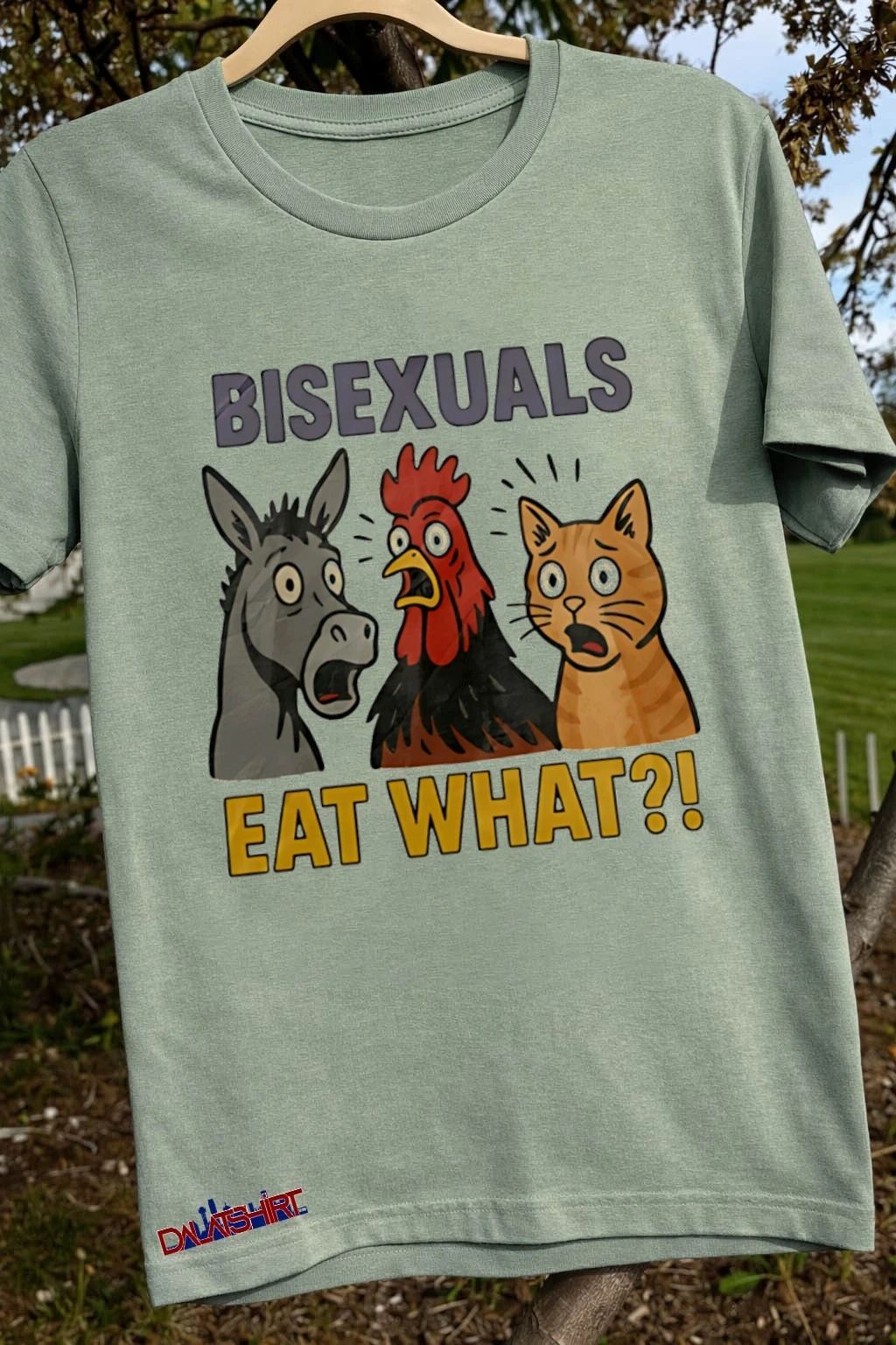Bisexuals Eat What Donkey Rooster Cat Surprised Meme shirt