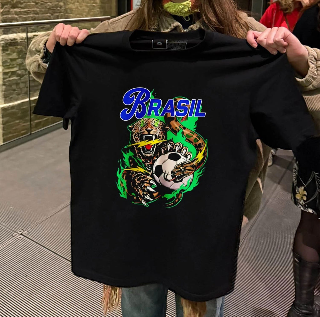 Brasil Soccer Jaguar Snake Lightning Fire shirt