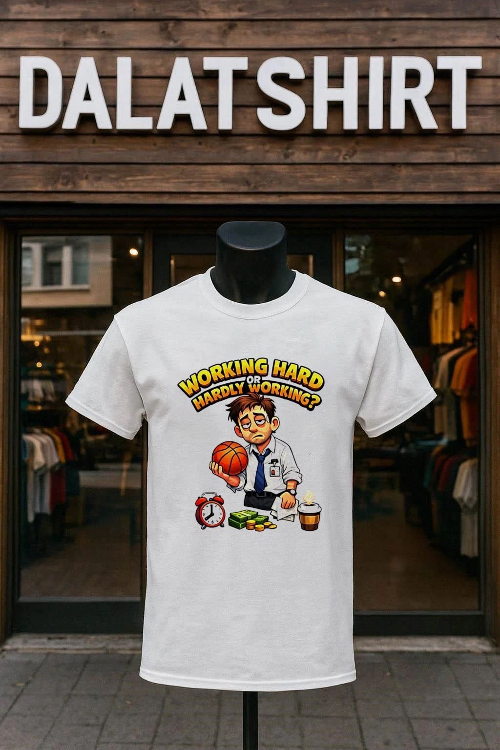 Working Hard Or Hardly Working Tired Office Man Basketball shirt