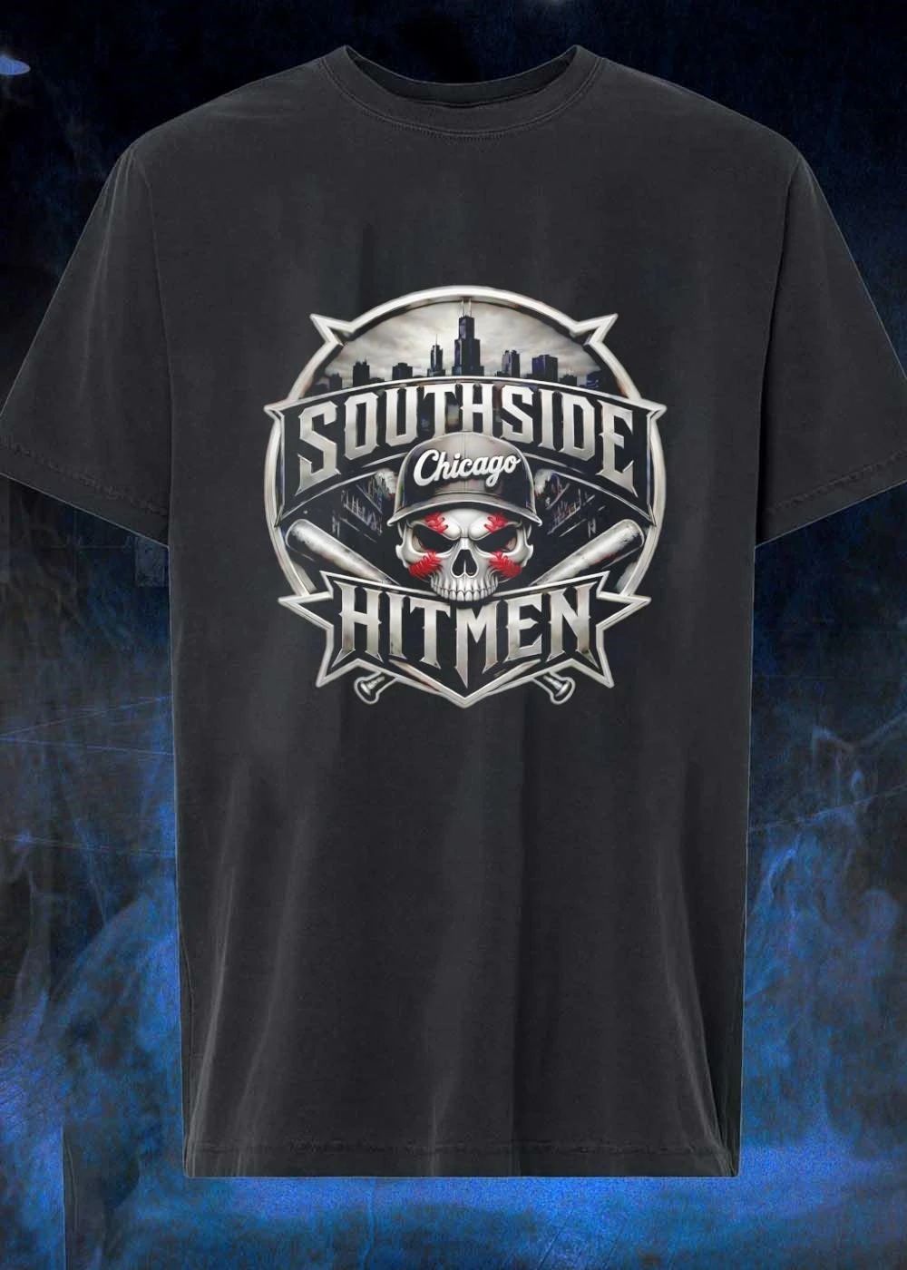Southside Chicago Hitmen Skull Baseball Bats City Skyline shirt