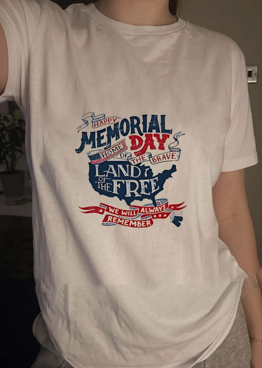 Happy Memorial Day USA Map Home Of The Brave Land Of The Free We Will Always Remember T-Shirt