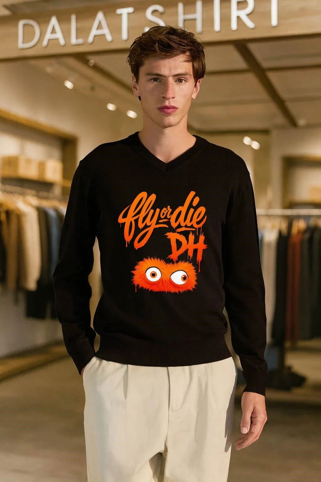 Fly Or Die DH Orange Furry Monster Eyes shirt
