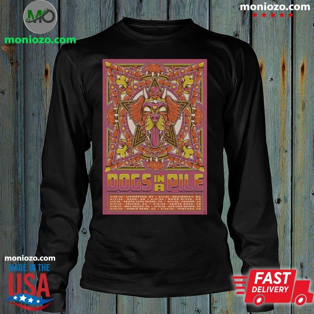 New Dogs In A Pile Tour 2026 Poster Shirt