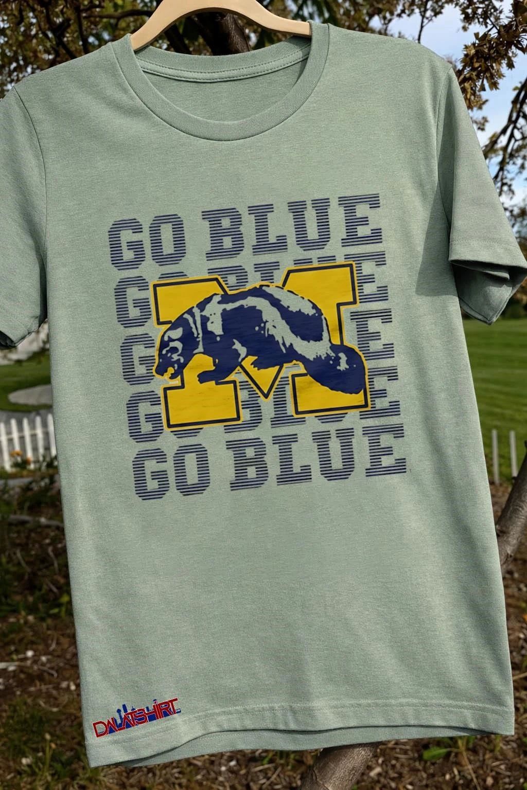 Michigan Wolverines Go Blue Repeat mascot shirt