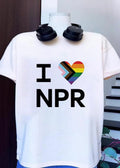 I Love NPR Progress Pride Flag Heart LGBTQ+ Public Radio Ally 2026 Shirt