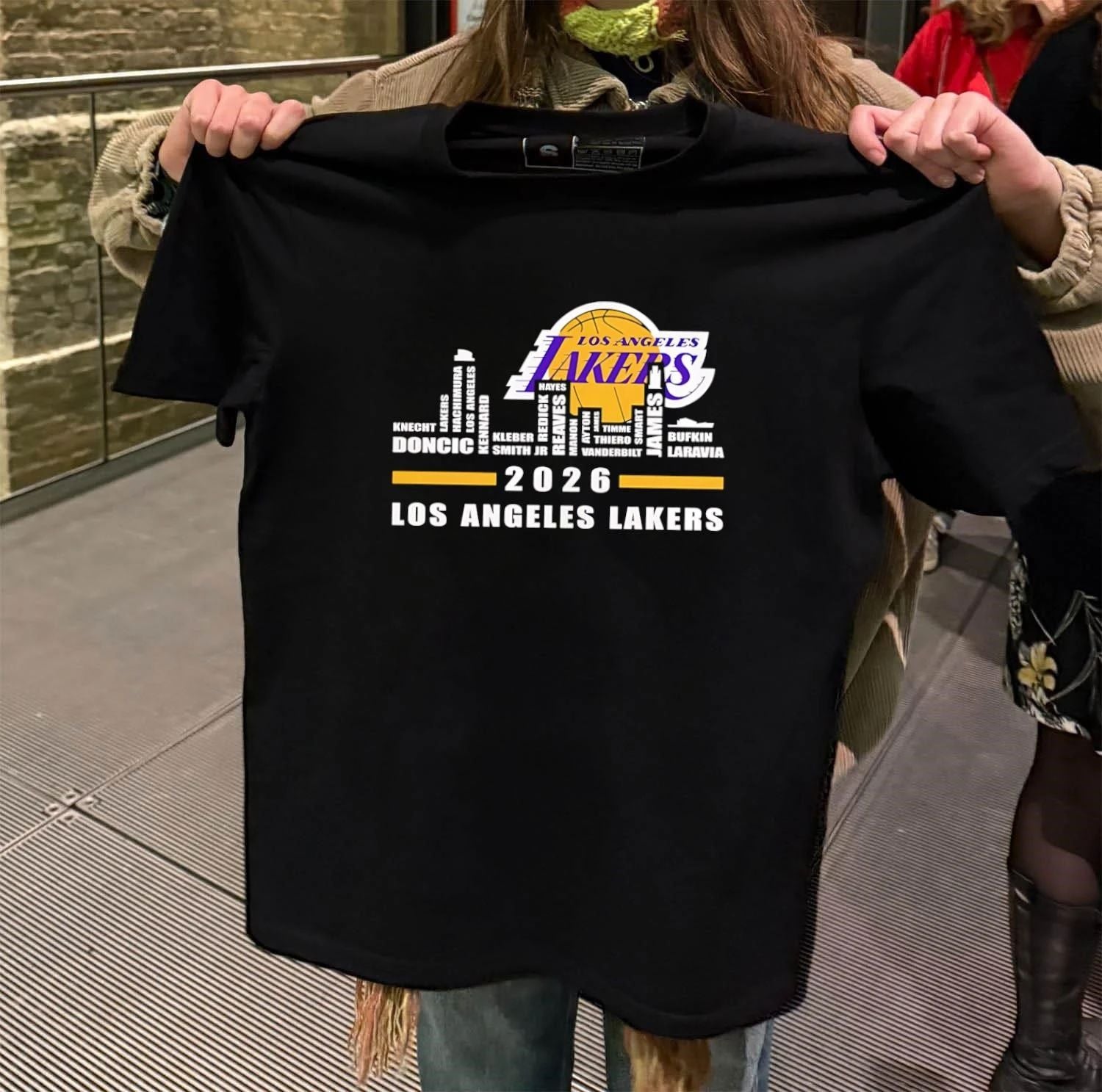 Los Angeles Lakers 2026 logo name players skyline shirt