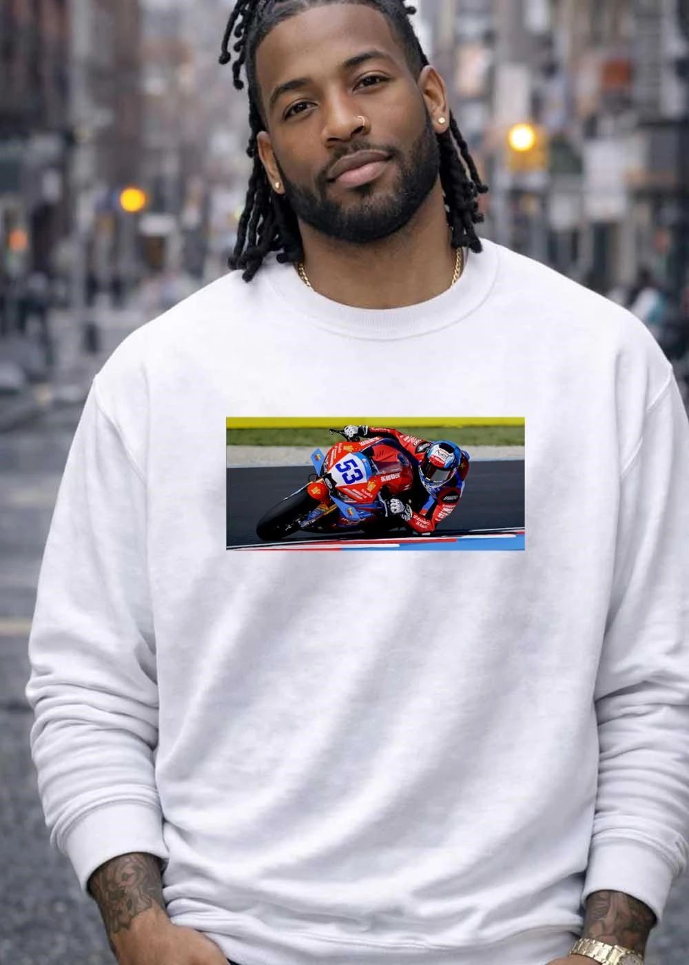 Number 53 Racing Motorcycle Bike On Track shirt
