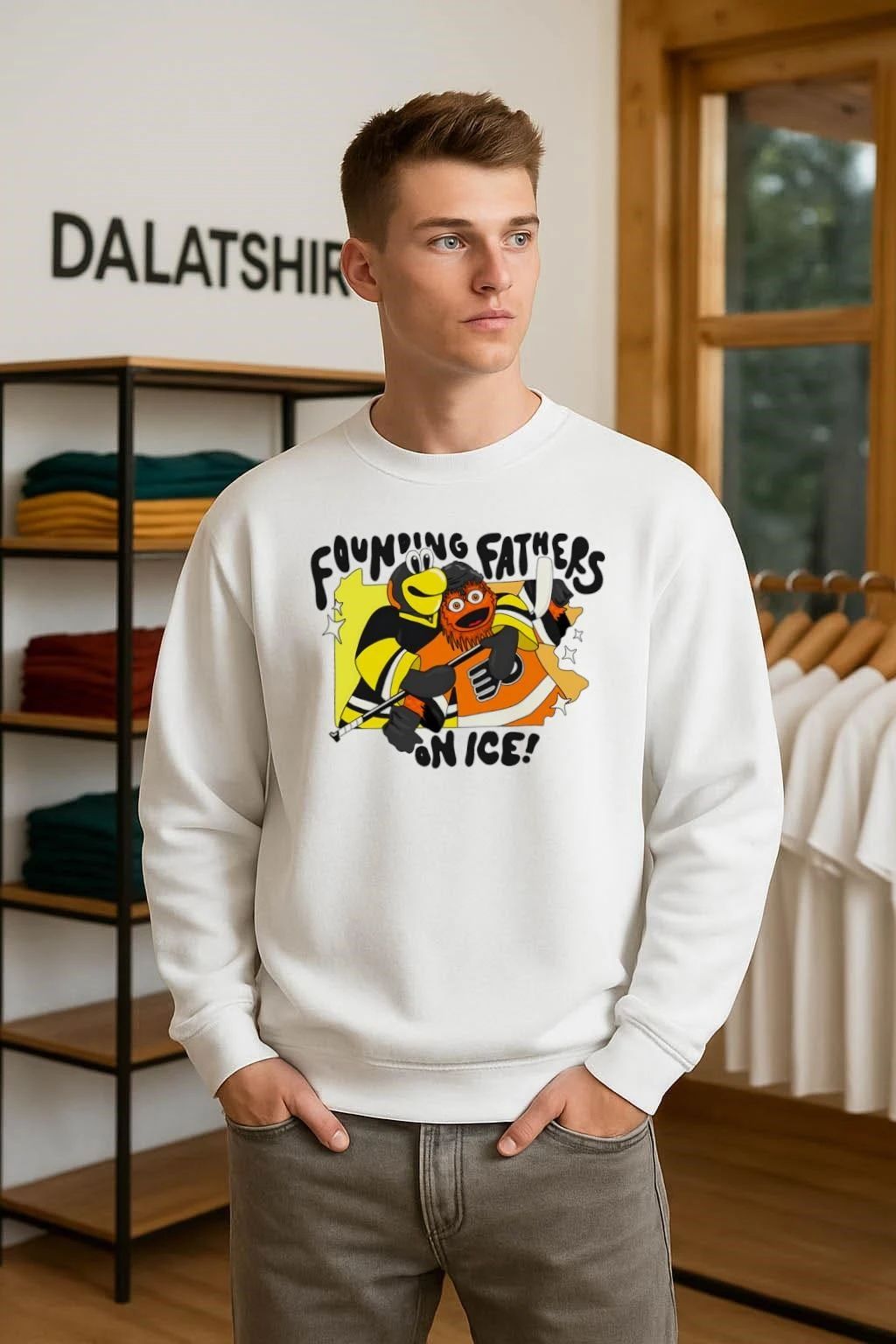 Founding Fathers On Ice Gritty and Iceburgh Pennsylvania Hockey shirt