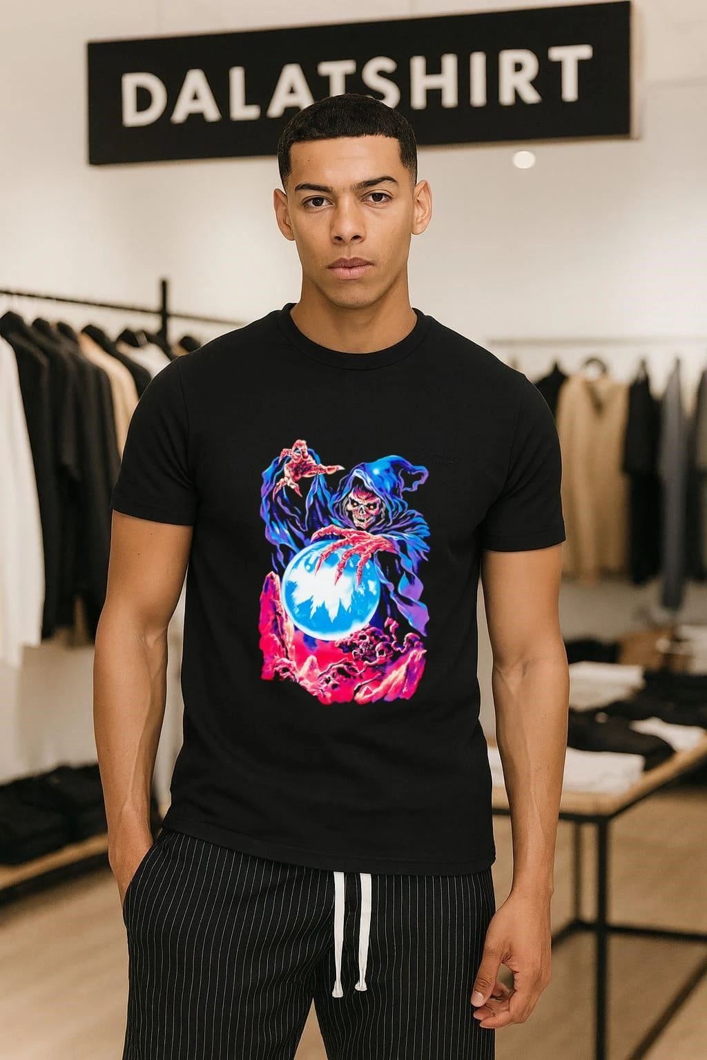 Grim Reaper Crystal Ball Skull shirt