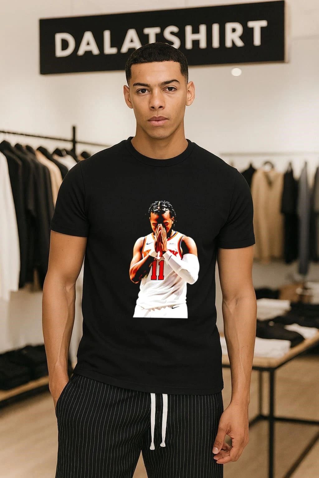 Jalen Brunson New York Number 11 Praying Basketball shirt