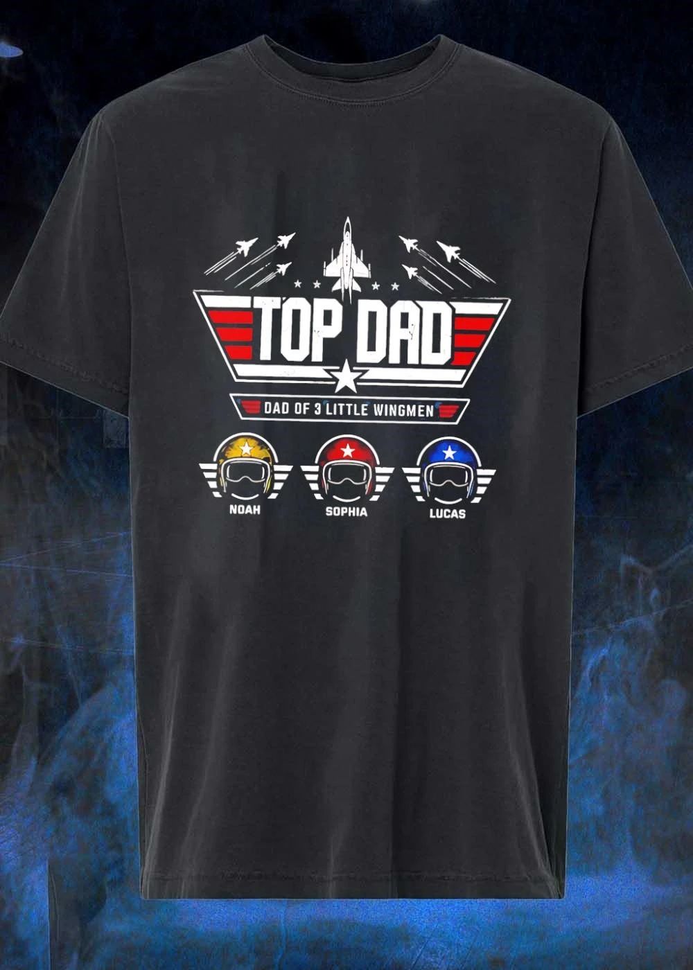 Dad Dad Of 3 Little Wingmen Jet Pilot Helmets Custom shirt