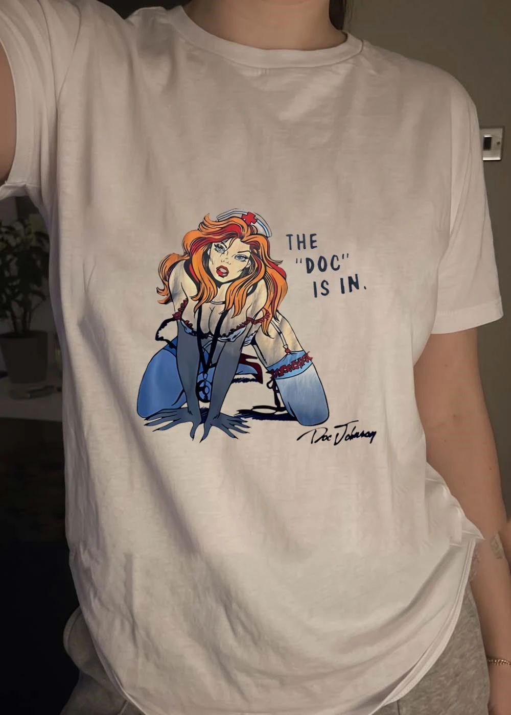 Doc Johnson Pin-up Nurse Redhead ‘the Doc Is in’ Shirt