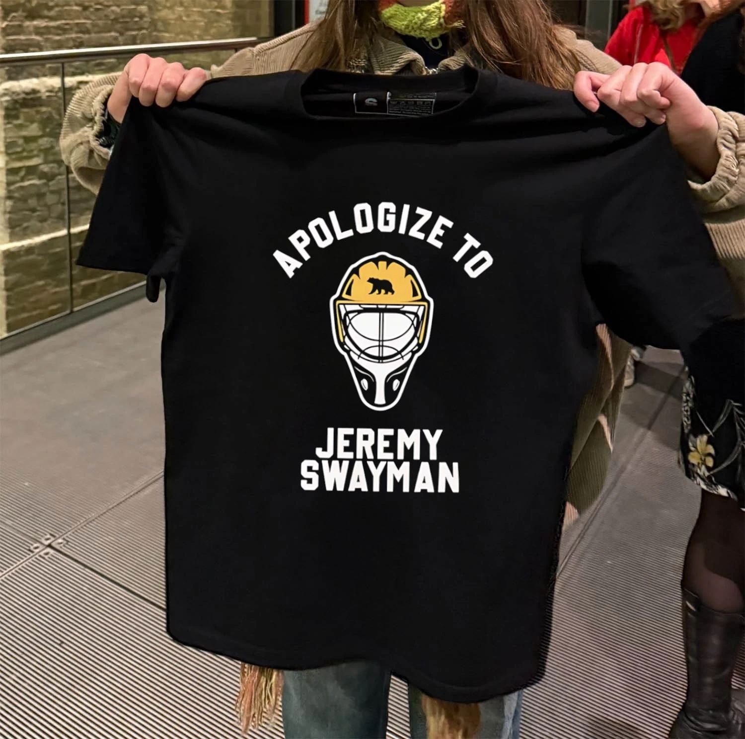 Apologize To Jeremy Swayman Boston Hockey Goal Mask shirt
