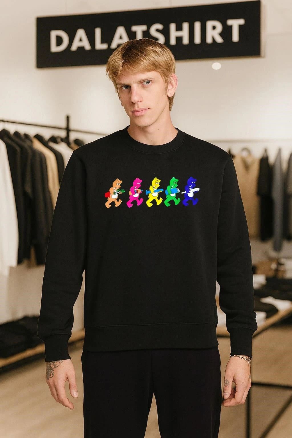 Colorful Cartoon Bears Carrying Smoking Accessories shirt
