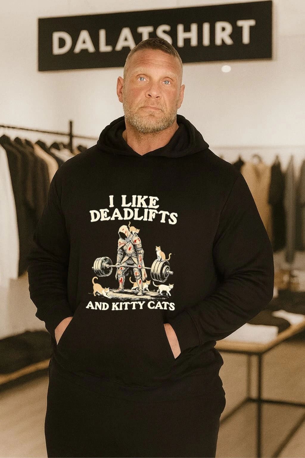 I Like Deadlifts And Kitty Cats Knight In Armor Lifting Barbell shirt