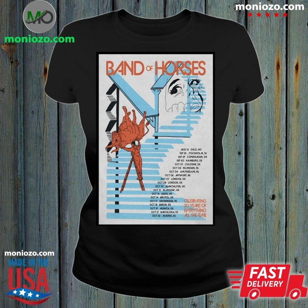 Band Of Horses Celebrating 20 Years Of Everything All The Time 2026 Tour Poster T-Shirt