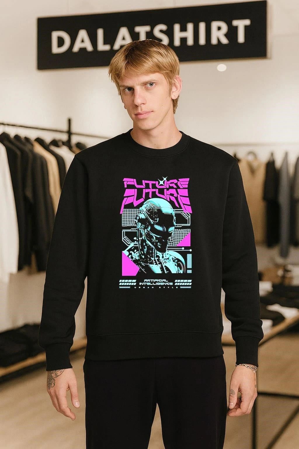 FUTURE Cybernetic Robot Head Urban Style and Artificial Intelligence shirt