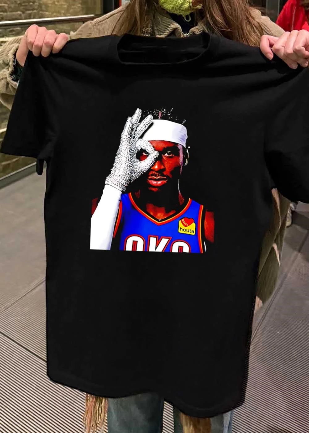 Shai Gilgeous-Alexander OKC Thunder OK Gesture Sparkle Glove T-Shirt