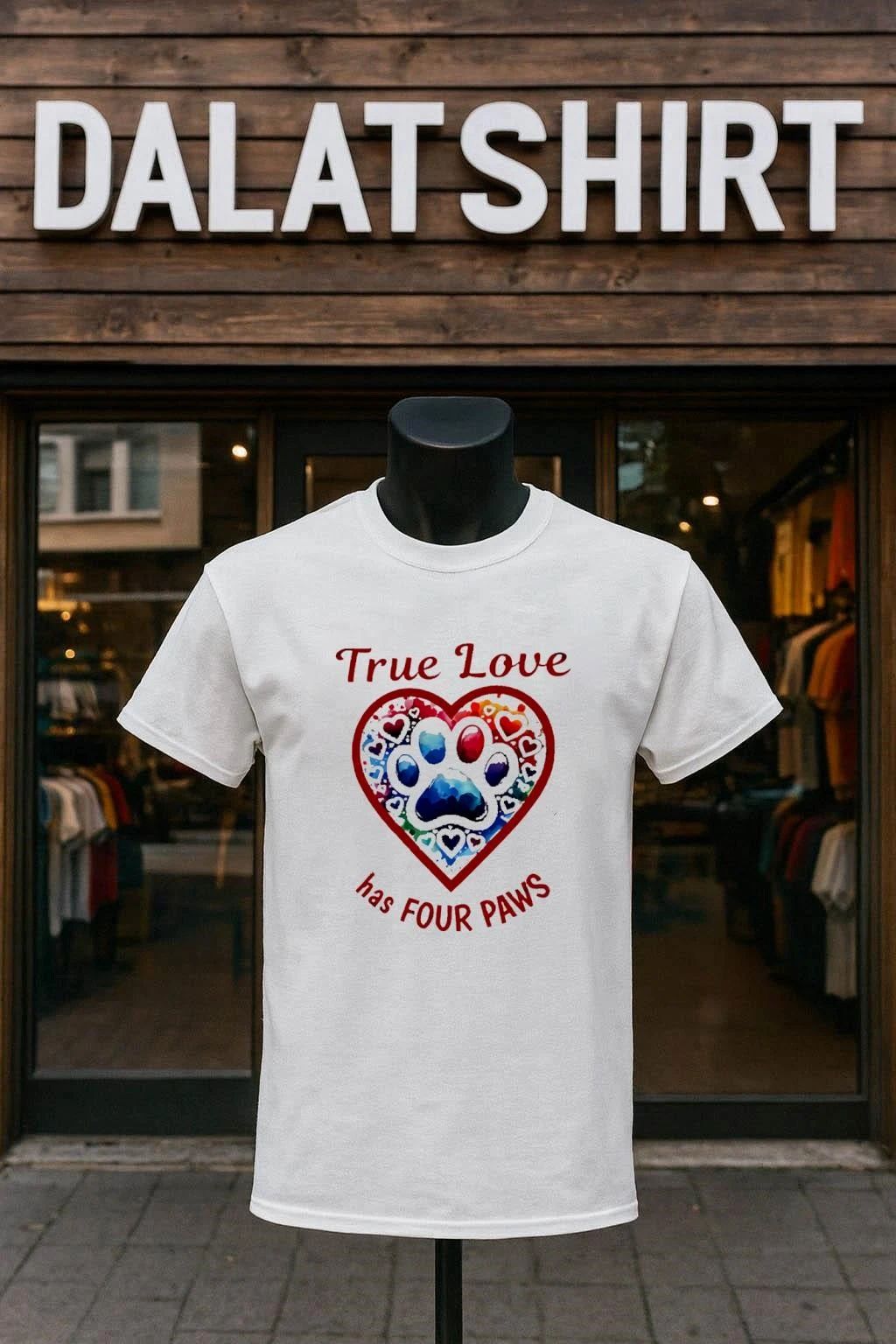 True Love has FOUR PAWS Dog Heart shirt