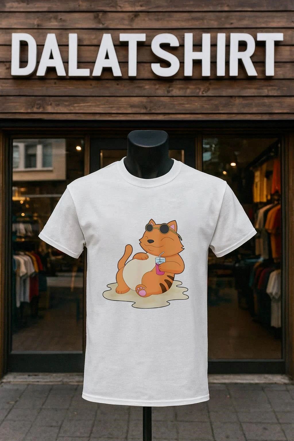 Cat Beach Beverage Summer cute shirt