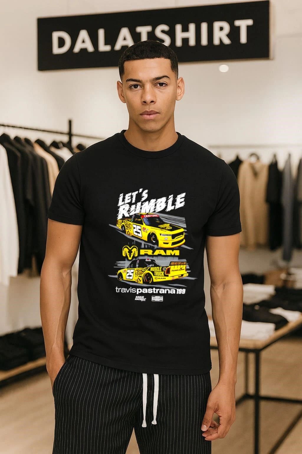 Let’s Rumble Travis Pastrana 25 RAM Muscle Truck Racing T-Shirt