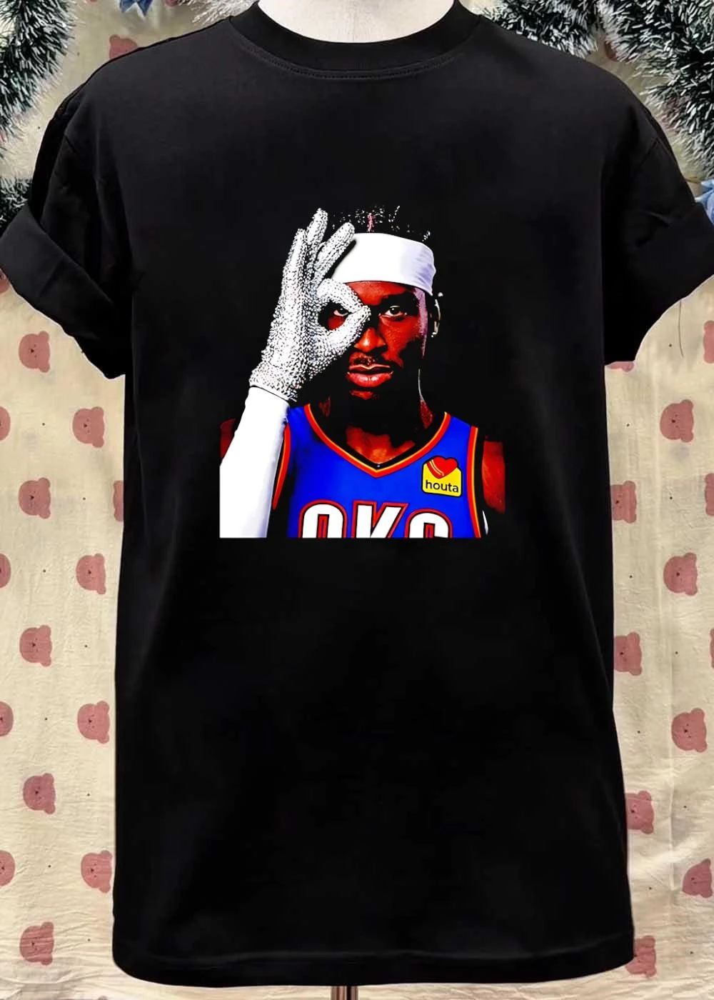 Shai Gilgeous-Alexander OKC Thunder OK Gesture Sparkle Glove T-Shirt