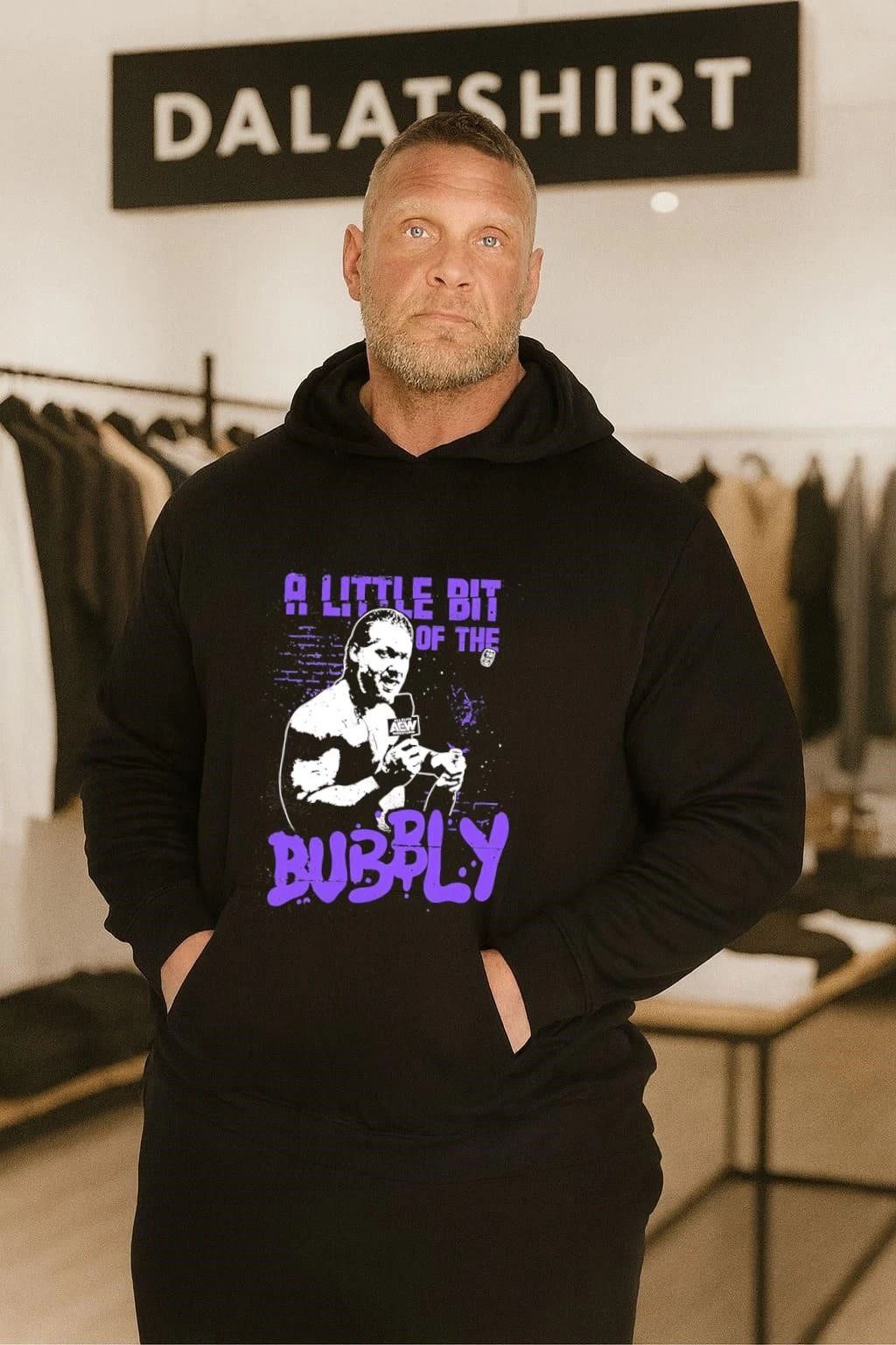 AEW Chris Jericho a little bit of the bubbly shirt