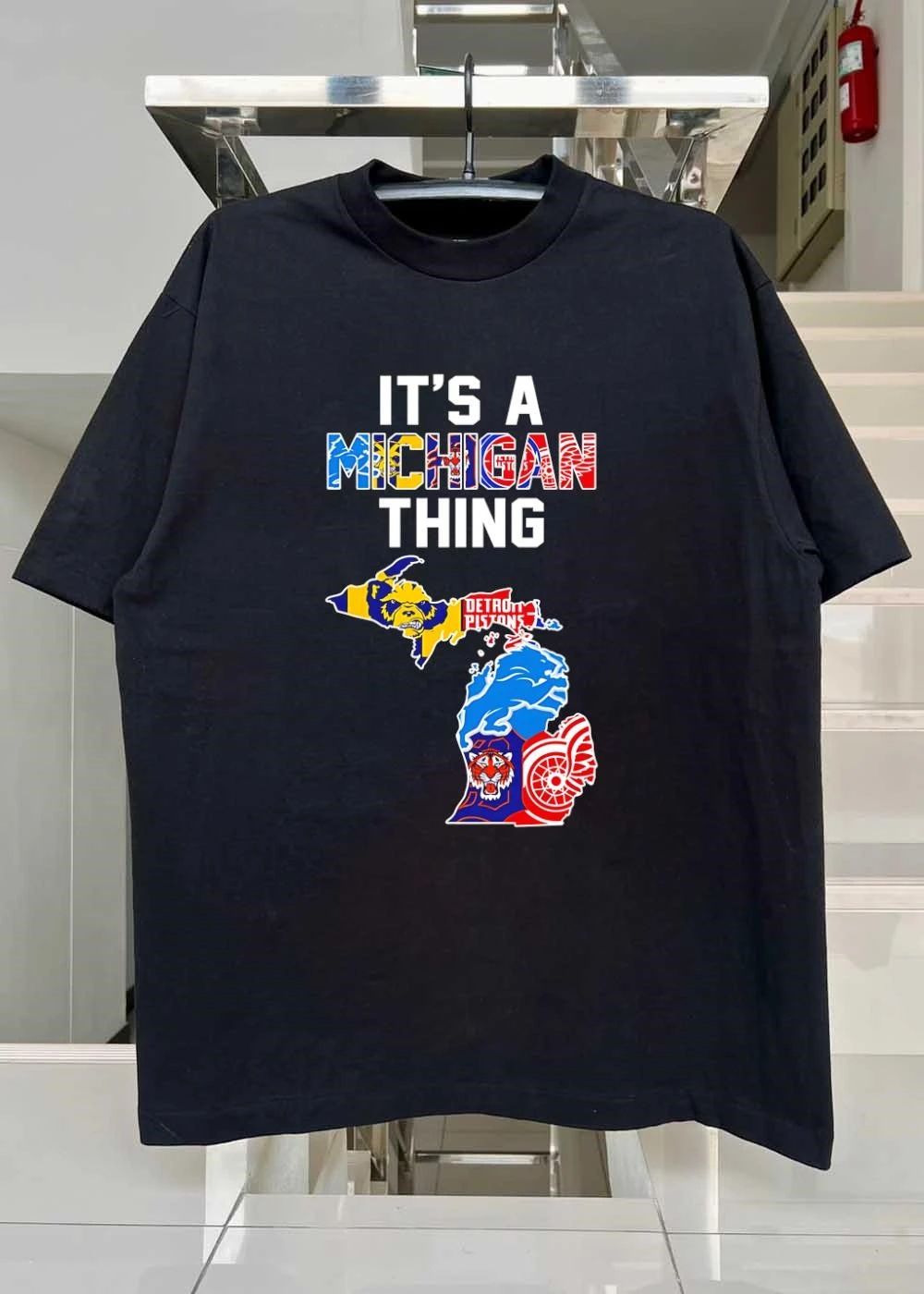 It’s A Michigan Thing Sports Teams Map Logos T-Shirt