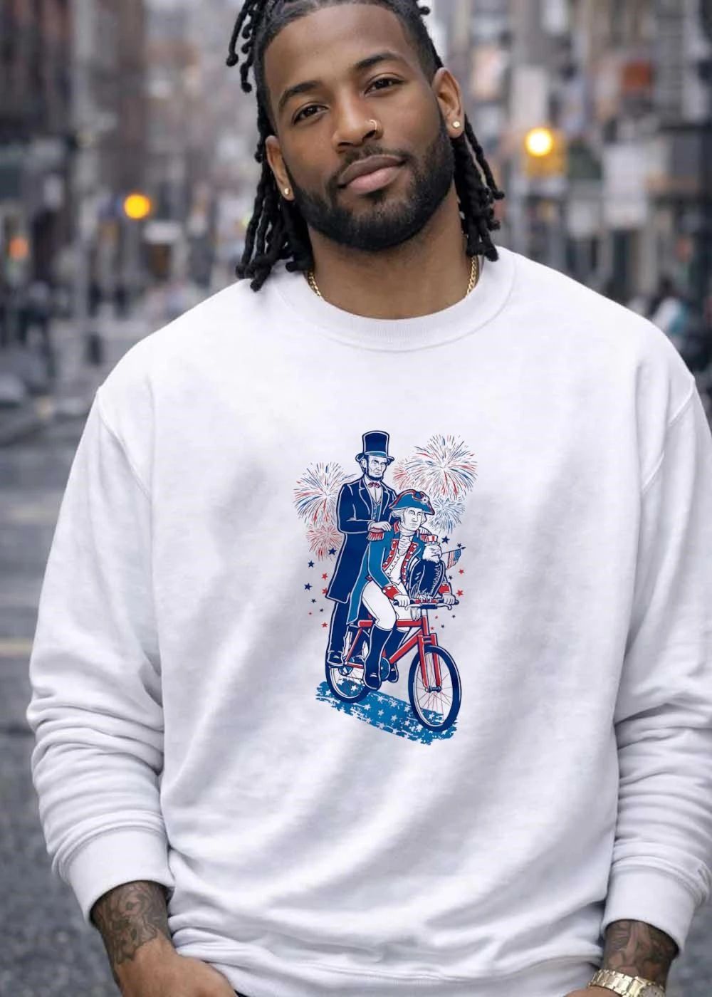 Abraham Lincoln George Washington Eagle Riding Bicycle shirt